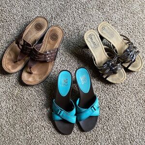 Set of Three Women's Sandals - Brown and Blue. very stylish and comfortable.